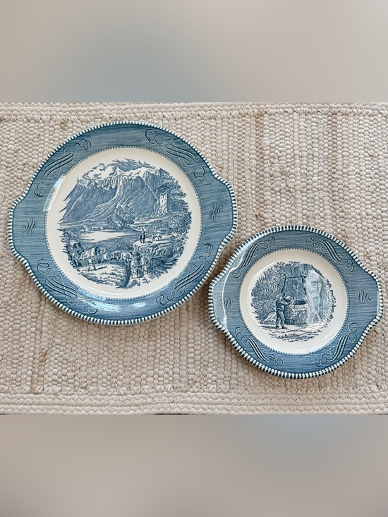 Currier & Ives Other - Vintage CURRIER & IVES by Royal China Scenic Transferware Ironstone - Set of 2